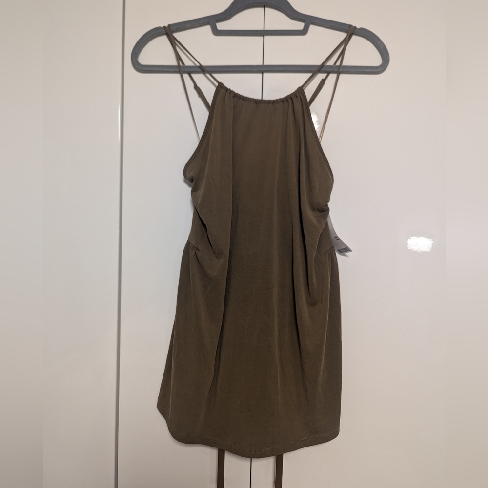 NWT Urban Outfitters Olive Green Criss Cross Tank Blouse